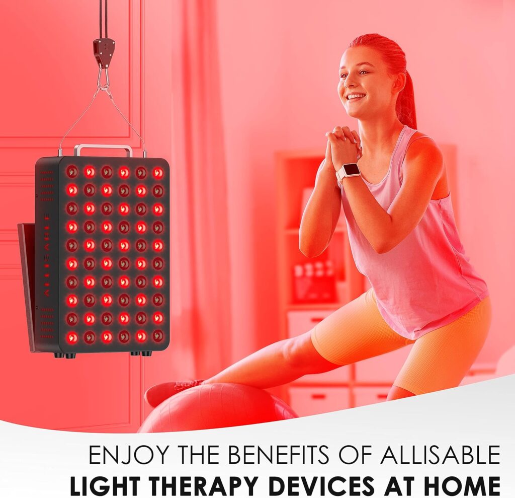 Allisable Red Light Therapy Tabletop Device, 660nm and 850nm Red and Near Infrared, Adjustable Stand, Clinical Grade for Energy, Pain, Skin, Recovery