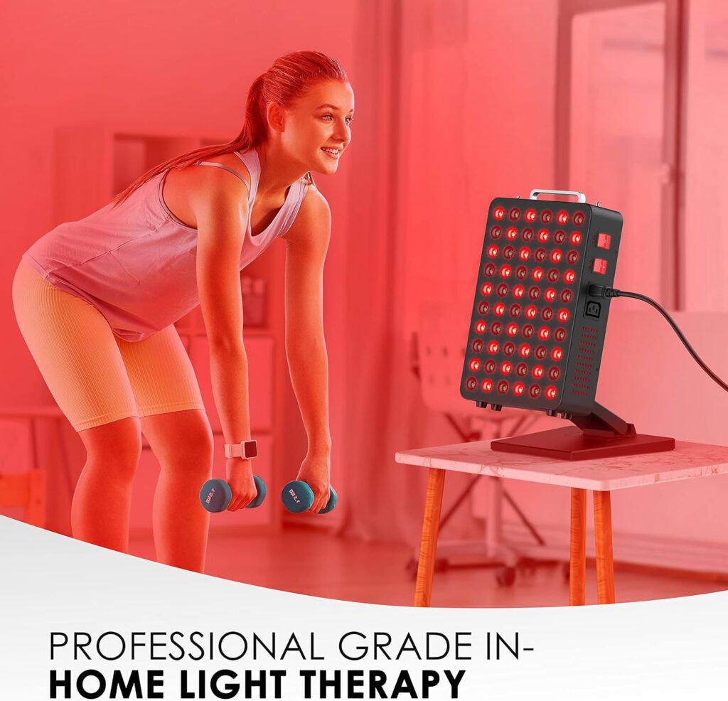 Allisable Red Light Therapy Tabletop Device, 660nm and 850nm Red and Near Infrared, Adjustable Stand, Clinical Grade for Energy, Pain, Skin, Recovery