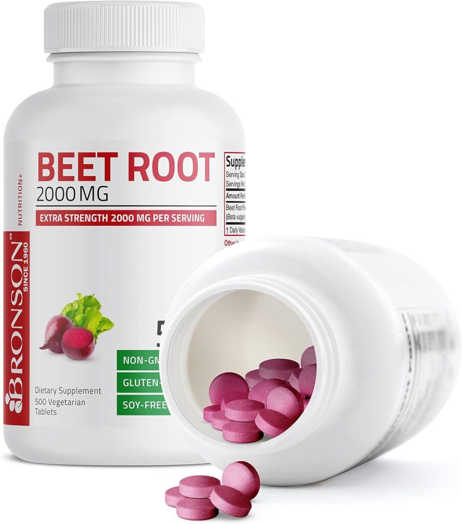 Bronson Beet Root 2000mg Extra Strength 2000mg Per Serving Non-GMO, 120 Vegetarian Tablets