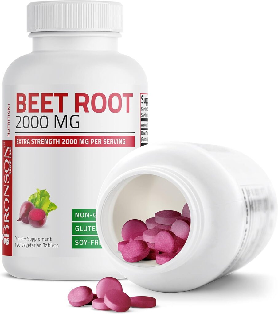 Bronson Beet Root 2000mg Extra Strength 2000mg Per Serving Non-GMO, 120 Vegetarian Tablets