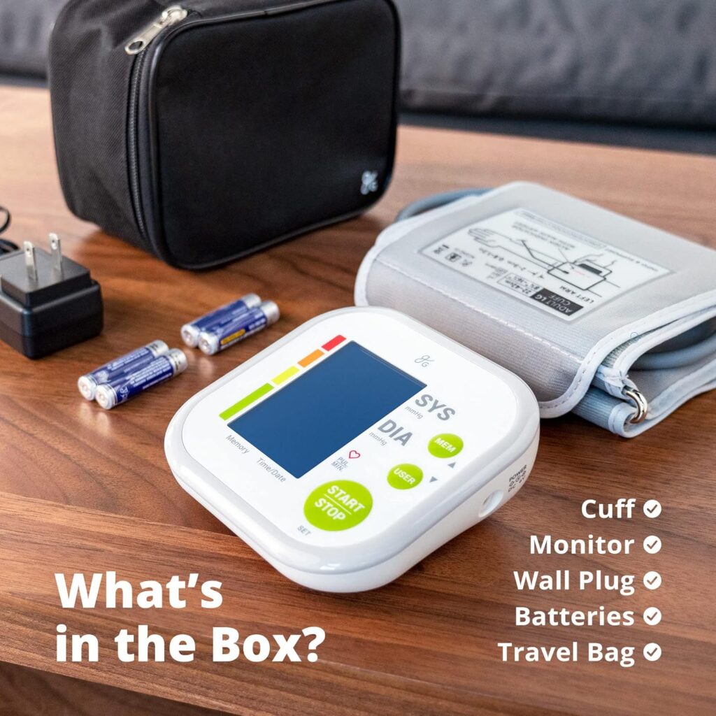 Greater Goods Digital Blood Pressure Monitor - Includes Automatic Upper Arm Blood Pressure Cuff, Storage Bag, and Batteries | BP Monitor Measures Blood Pressure and Pulse | Designed in St. Louis, MO