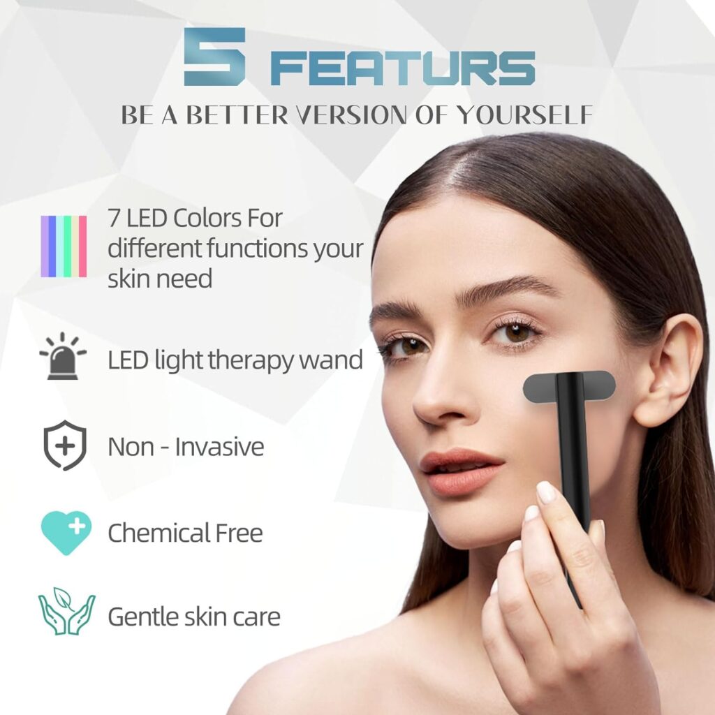 Red-Light-Therapy-for-Face, 7 in 1 LED Light Therapy Eye Equipment for Skin Care at Home Red Light Therapy Face Massager Skin Rejuvenation Light