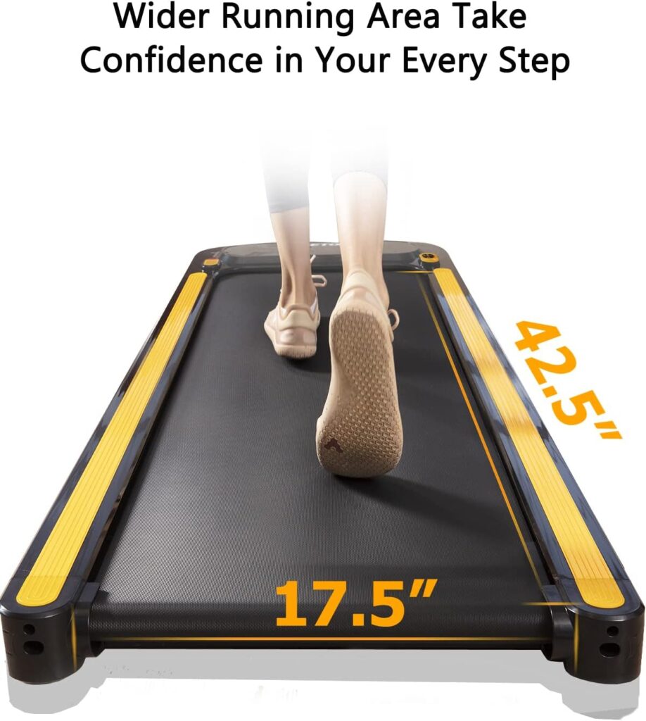 TIMETOOK Under Desk Treadmill, 2.25HP Walking Treadmill with 265lb Weight Capacity, Portable Walking Pad Design, Desk Treadmill for Home Office with IR Remote Control