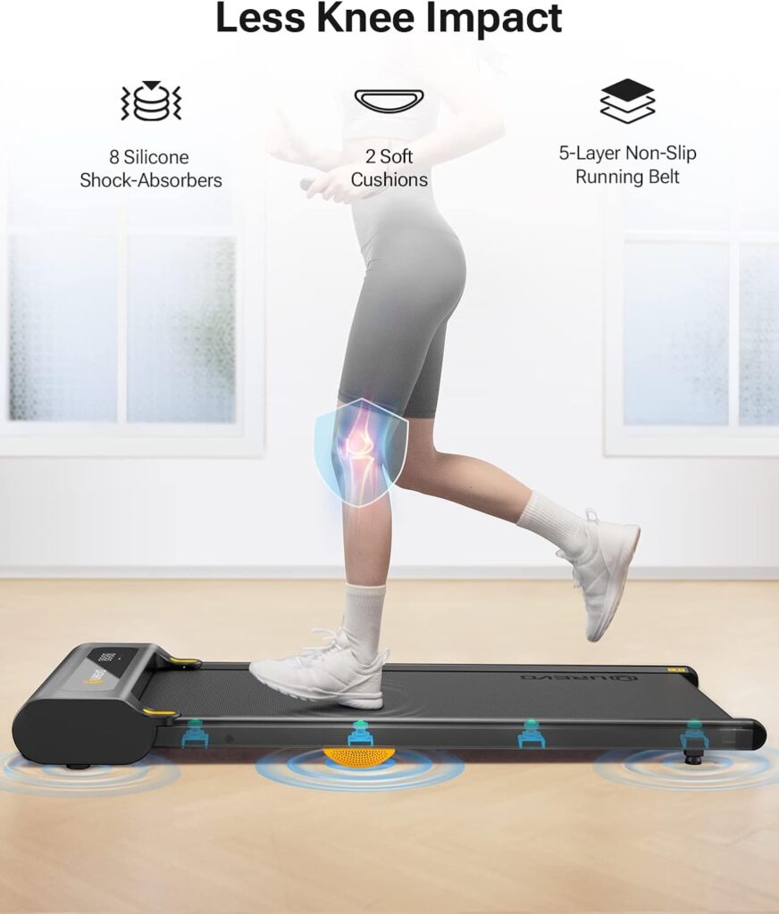 UREVO Under Desk Treadmill, Walking Pad for Home/Office, Portable Walking Treadmill 2.25HP, Walking Jogging Machine with 265 lbs Weight Capacity Remote Control LED Display