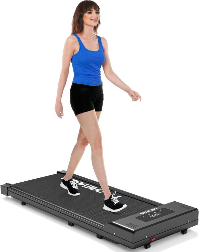 Walking Pad, Under Desk Treadmill for Home Office, DAEYEGIM 2 in 1 Portable Walking Treadmill with Remote Control, Walking Jogging Machine in LED Display